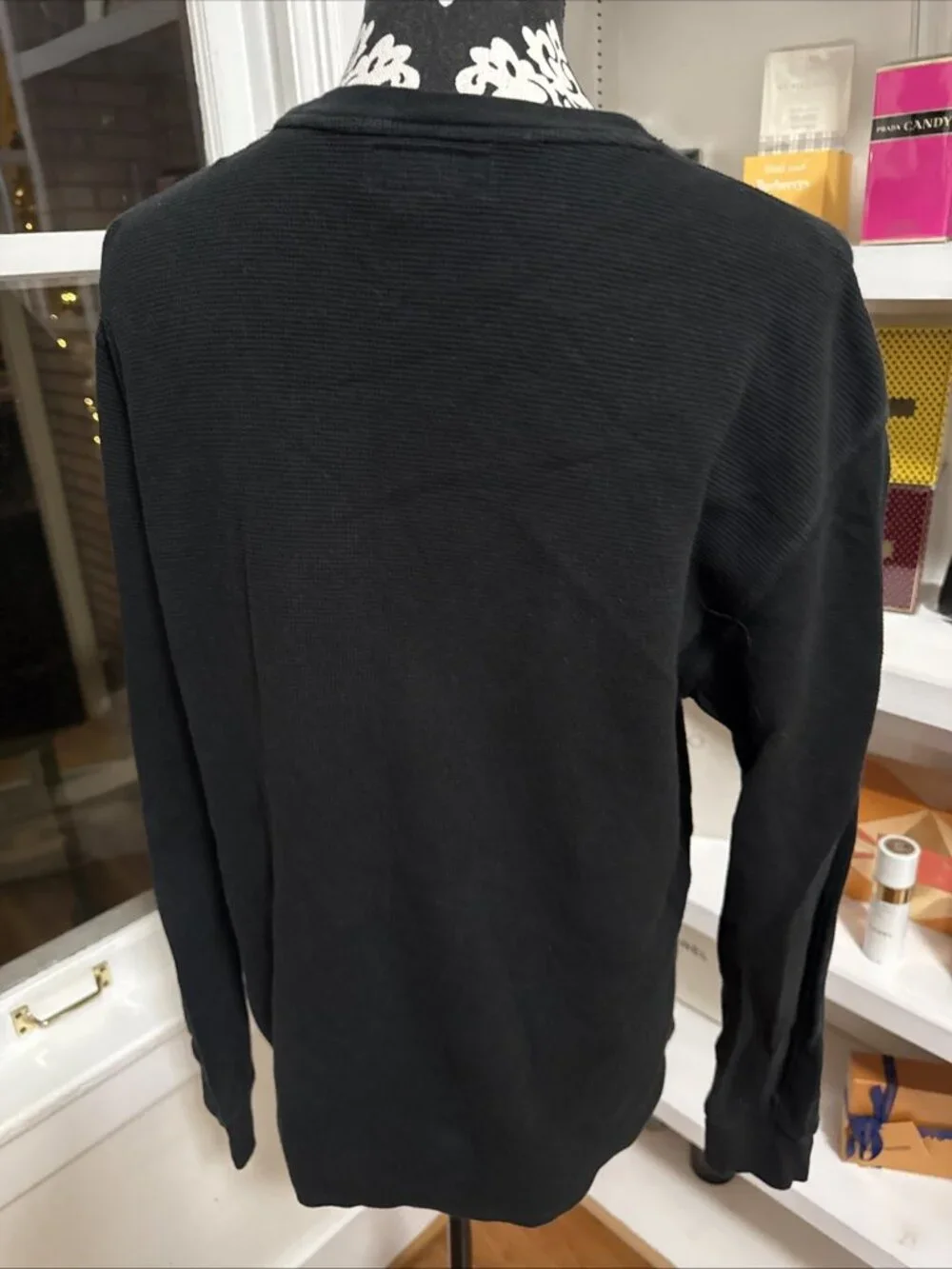 Polo Ralph Lauren black Thermal cotton long sleeve tee shirt size L